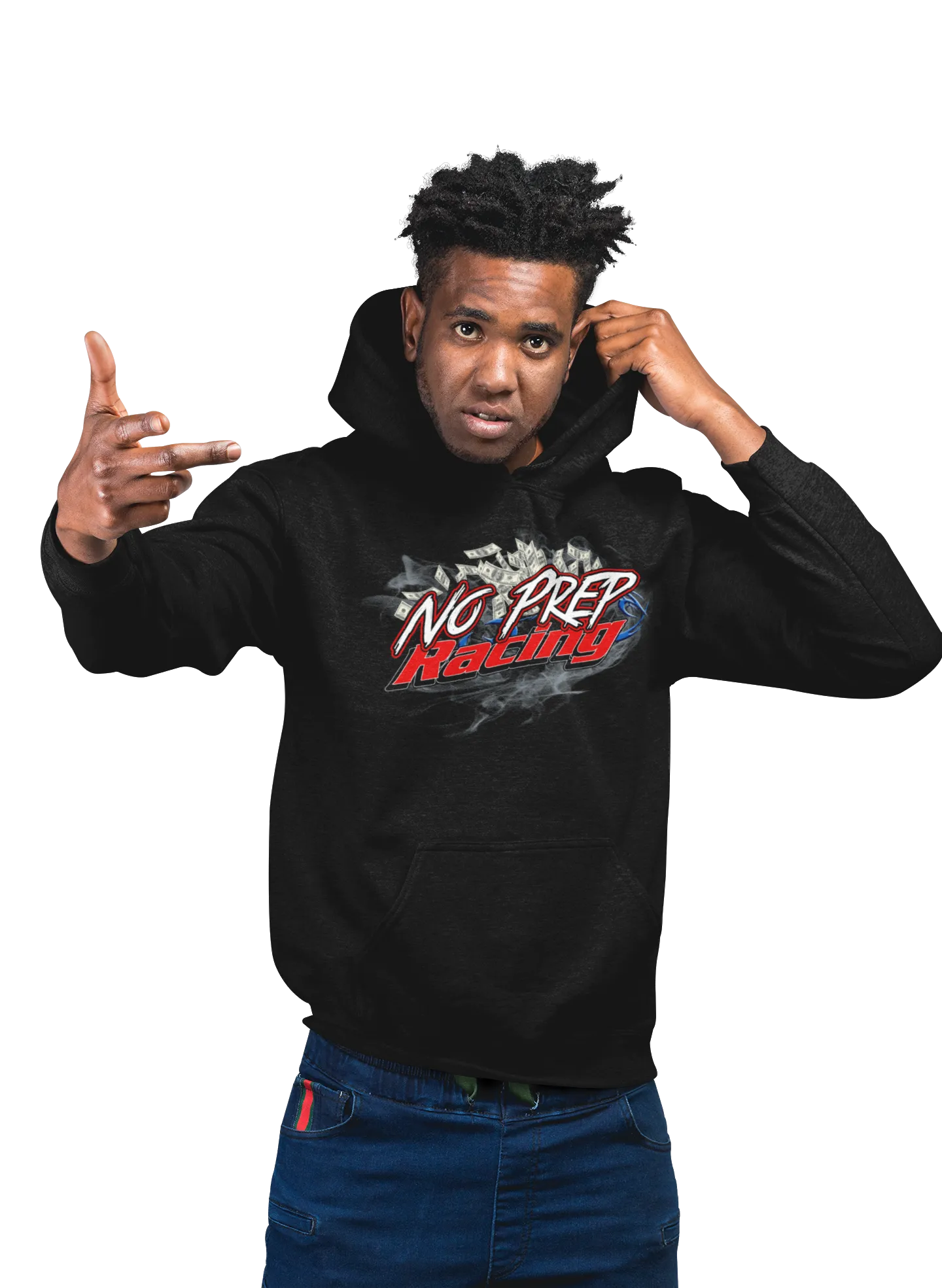 No Prep Racing Black Pullover Hoodie