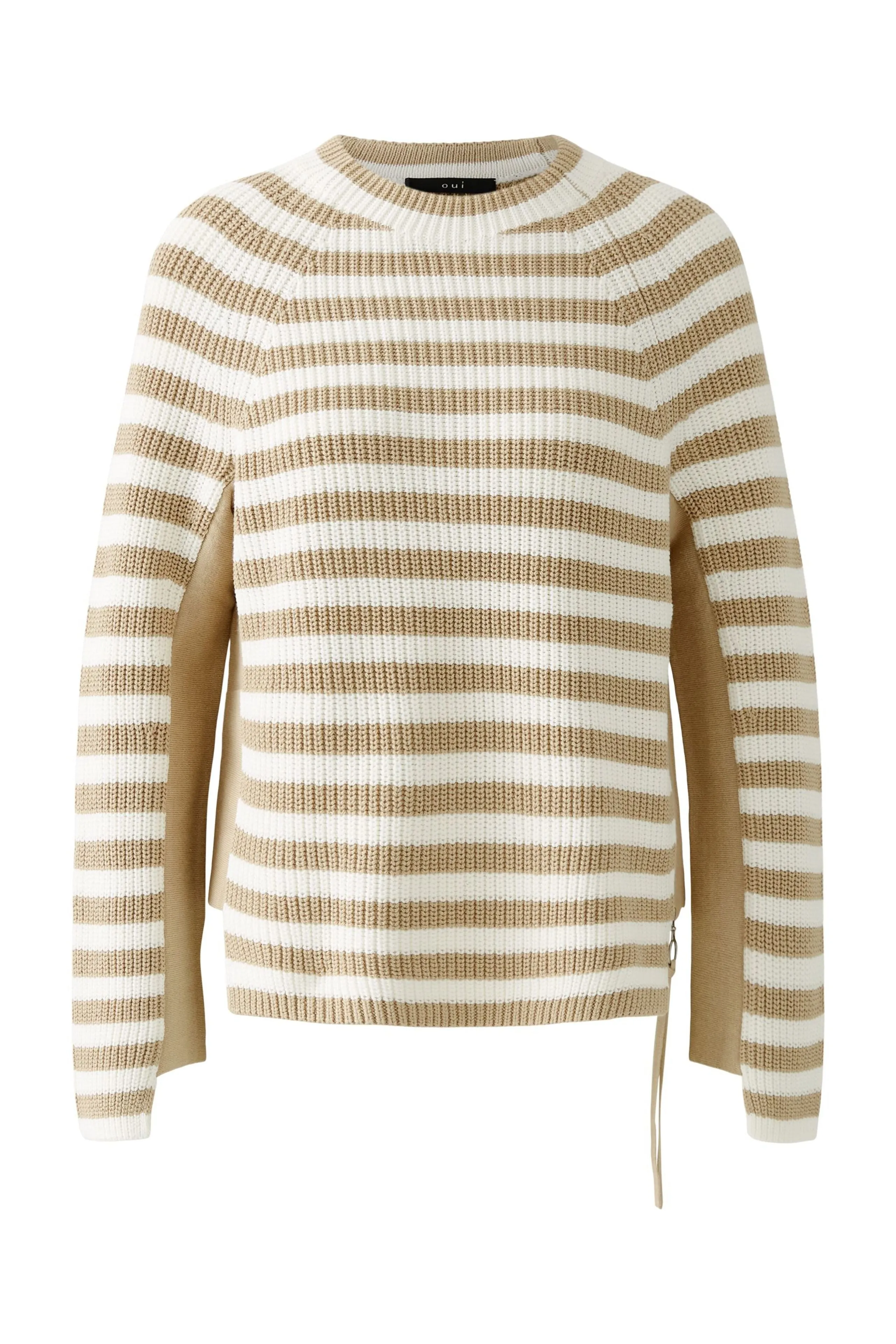 OUI Stone White Stripe Sweater