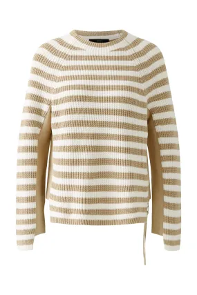 OUI Stone White Stripe Sweater