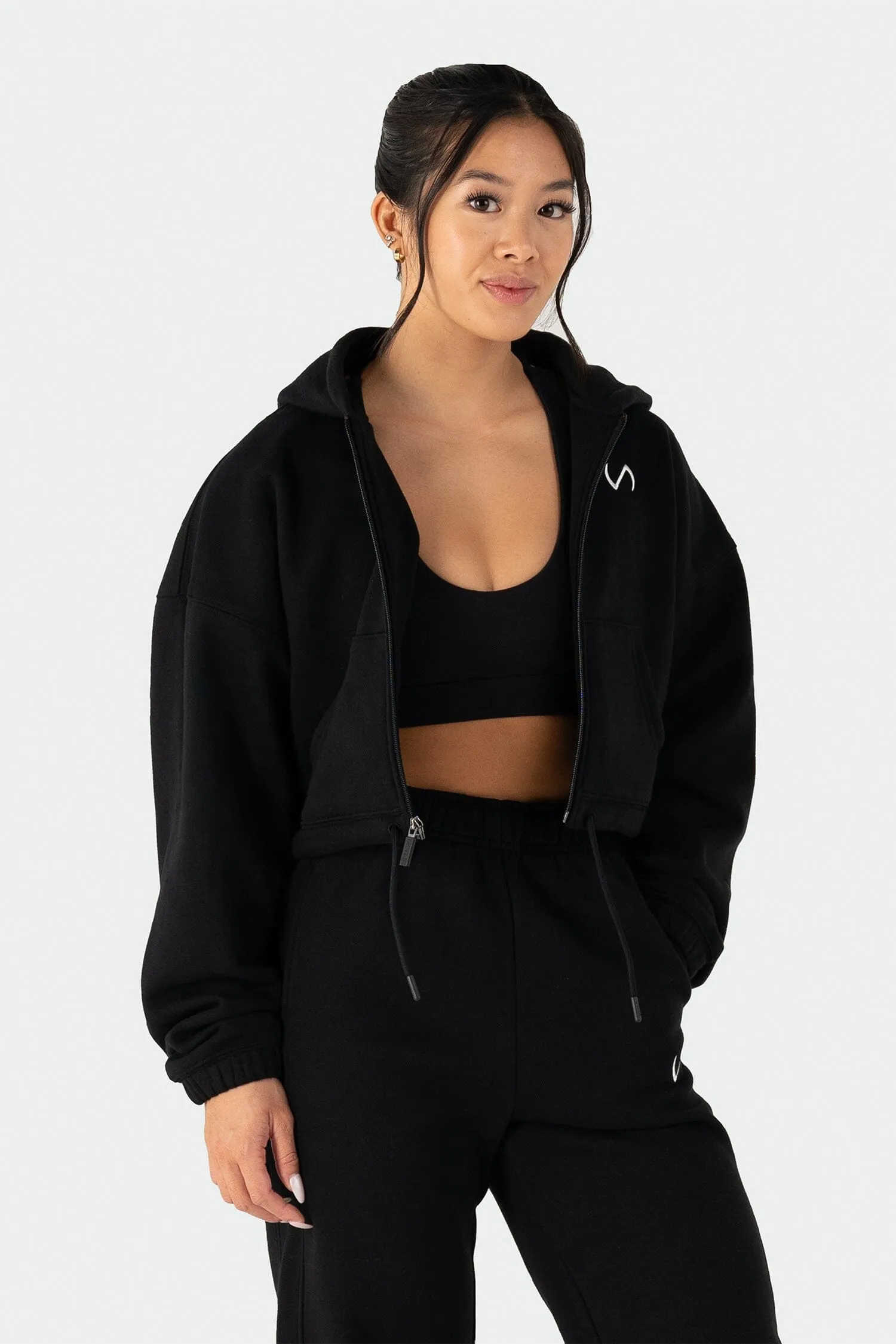 Reset Cropped Zip-Up Hoodie