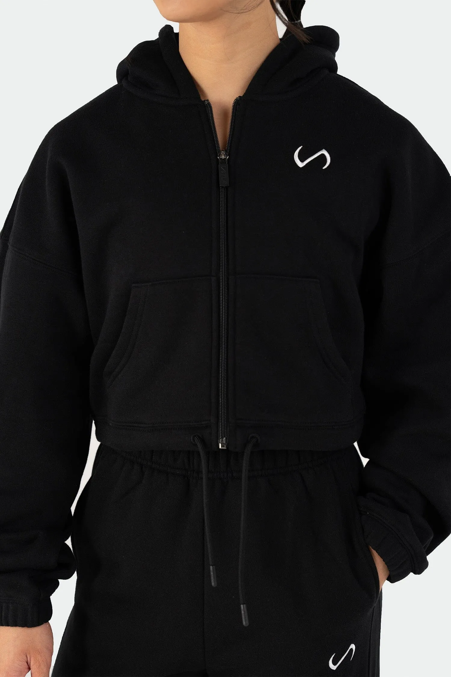 Reset Cropped Zip-Up Hoodie