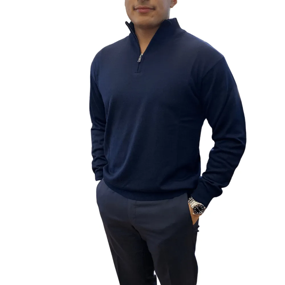 Serica 100% Wool 1/4 Zip Sweater - SSW-100ZM - Assorted Colours