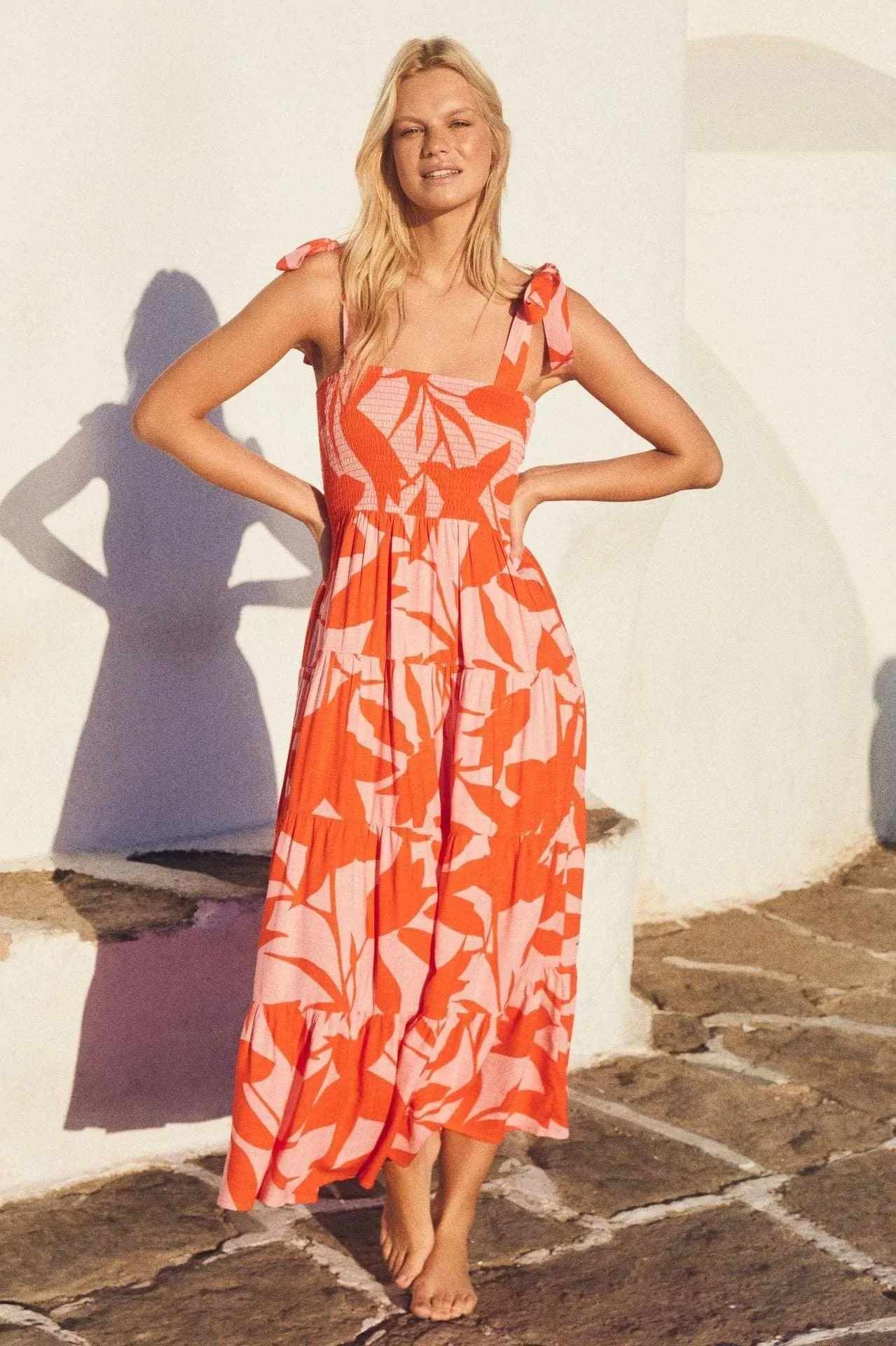 Sleeveless Tie Shoulder Daily Long Dresses 23203