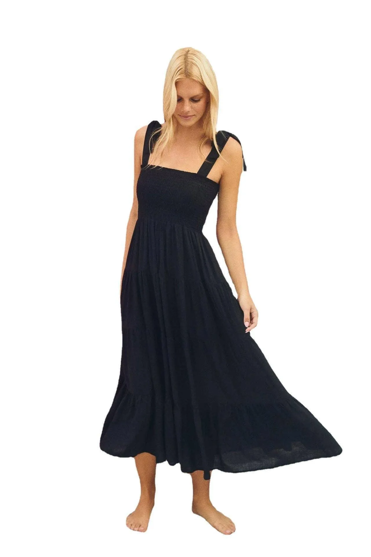 Sleeveless Tie Shoulder Daily Long Dresses 23203