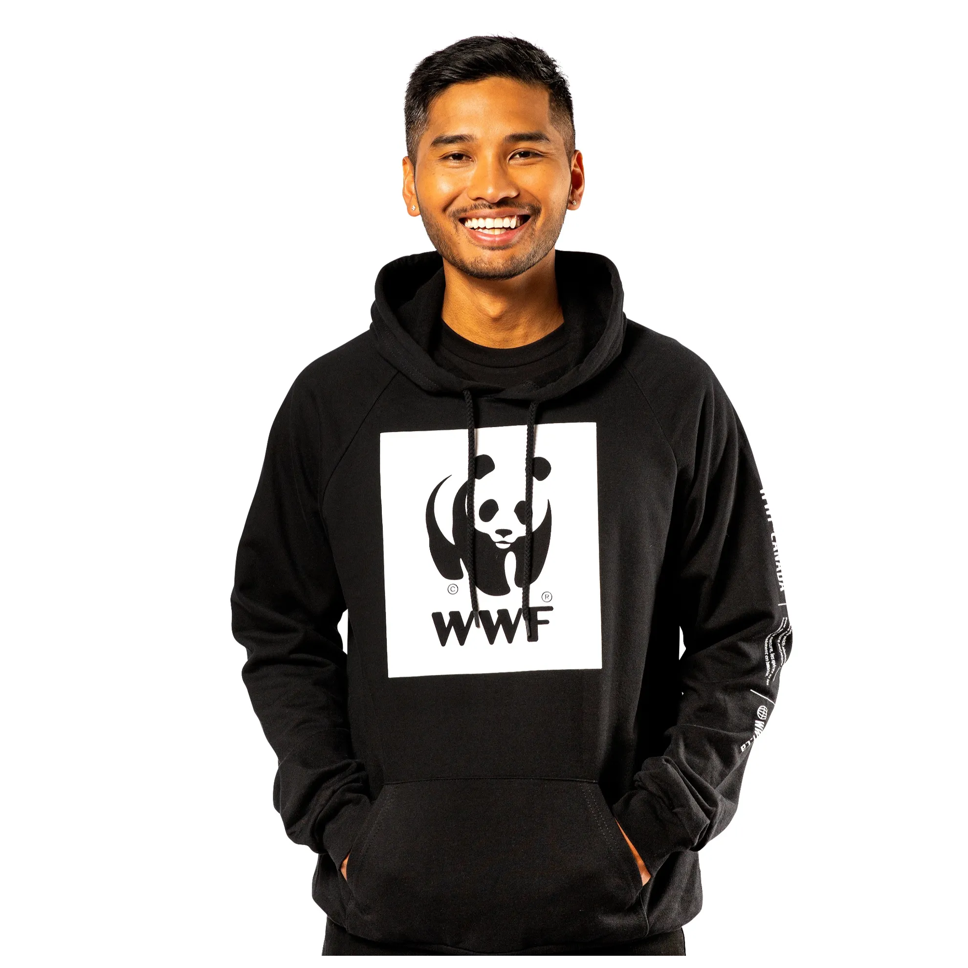 Unisex black hooded sweatshirt