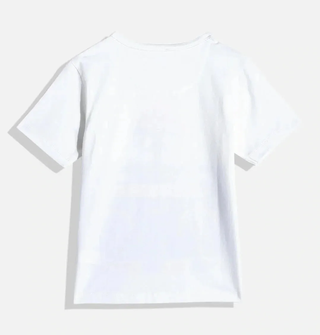 White Half Sleeves Casual Round Neck Cotton Tshirt