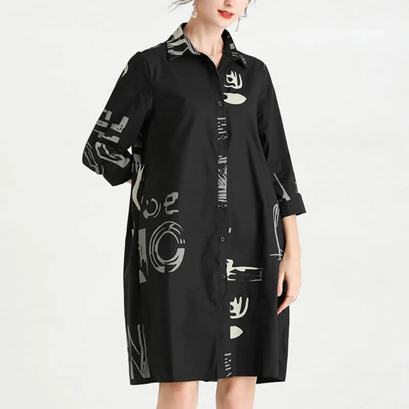 Women's new mid-length printed loose top
