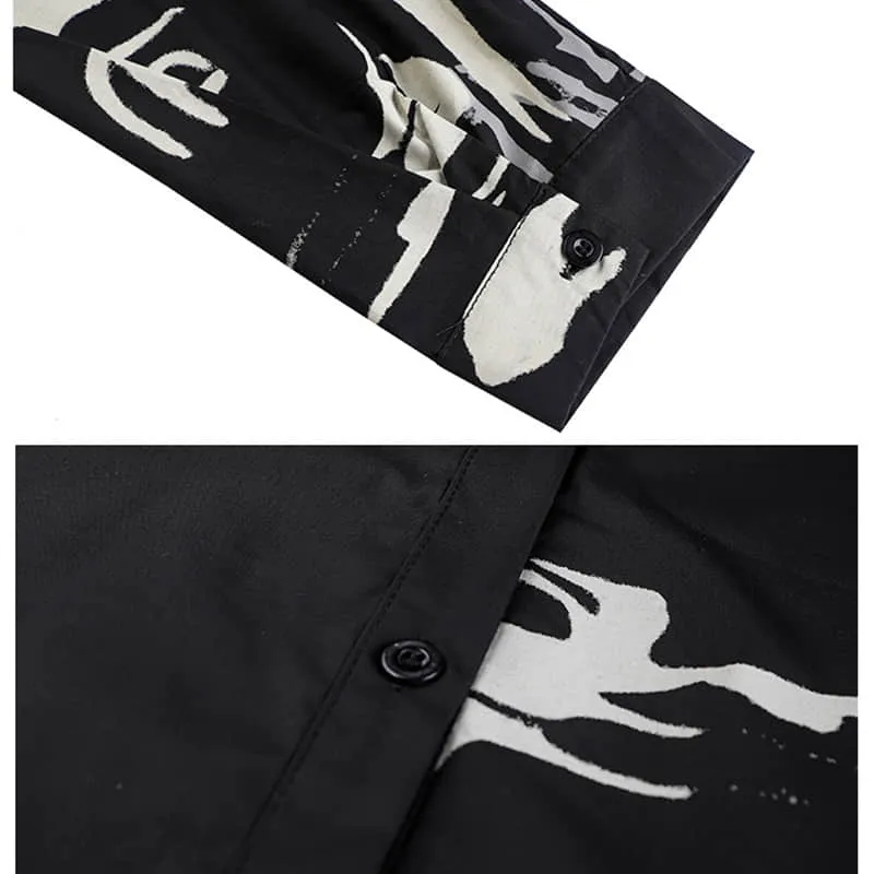 Women's new mid-length printed loose top