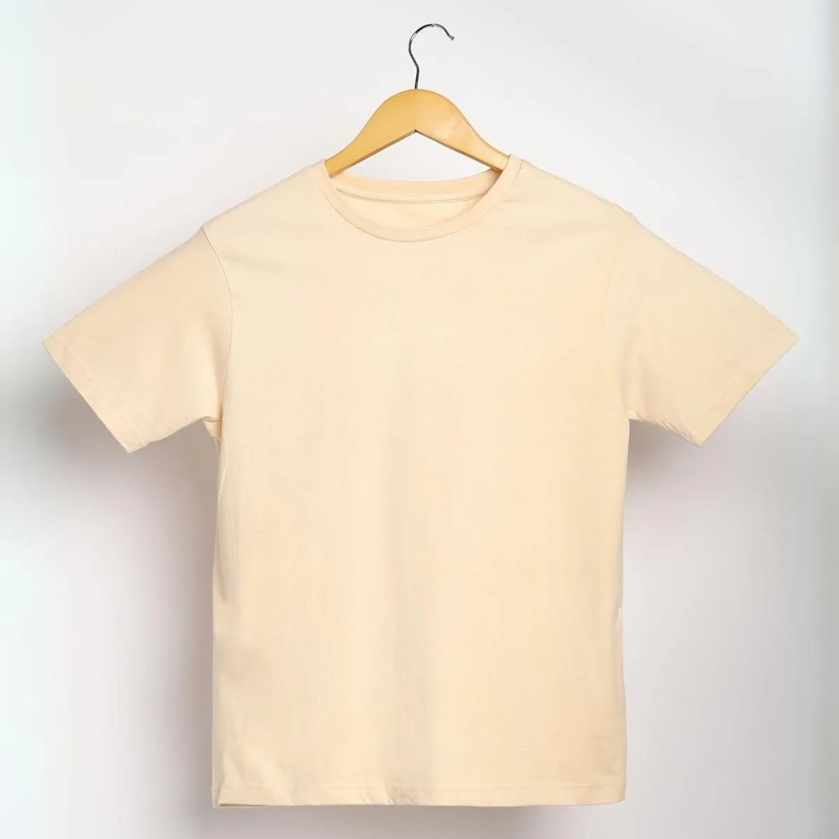 Women's Round Neck T-shirt | Soft Cotton | Comfort Fit | Creamy Corn